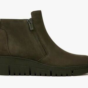 Vionic Uptown Sur Wedge Boot Bootie Women's Size 7.5 NEW Dark Olive Green